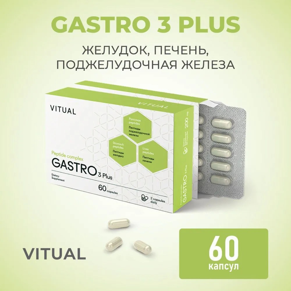 Комплекс Гастро 3 Плюс (Gastro 3 Plus) восстановление пищеварительной системы ЖКТ